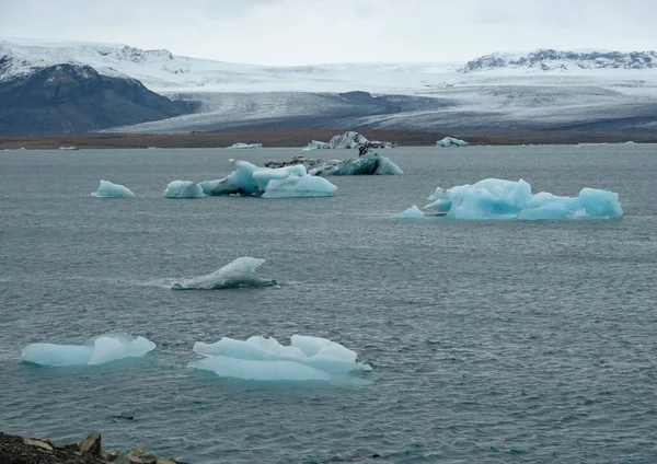 Jokulsarlon冰川湖冰盖泻湖冰岛Vatnajkull Icecap或Vatna冰川位于大西洋边缘 位于Breiamerkurjkull冰川顶部 — 图库照片