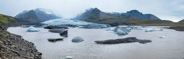 Ledovcový Jazyk Sklouzává Ledovce Vatnajkull Nebo Ledovce Vatna Poblíž Podledovcové — Stock fotografie