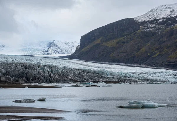 Ledovec Skaftafellsjokull Island Ledovcový Jazyk Sklouzává Ledovce Vatnajokull Nebo Ledovce — Stock fotografie