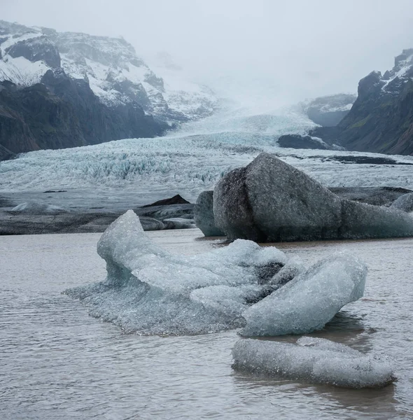 Glaciärtungan Glider Från Vatnajokulls Istäcke Eller Vatna Glaciär Nära Subglacial — Stockfoto