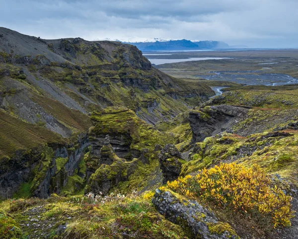 Bela Vista Outono Canhão Mul Jufur Para Glaciar Fjallsarlon Com — Fotografia de Stock