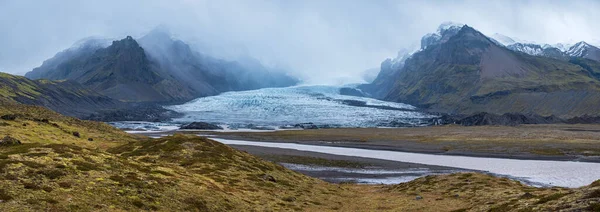 Ledovcový Jazyk Sklouzává Ledovce Vatnajokull Nebo Ledovce Vatna Poblíž Podledovcové — Stock fotografie