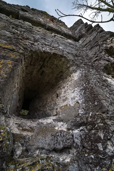 Ερείπια Ενός Παλιού Κάστρου Του 15Ου Αιώνα Χωριό Sutkivtsi Περιφέρεια — Φωτογραφία Αρχείου