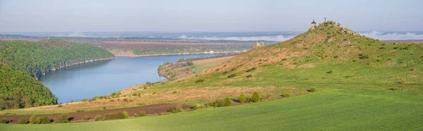 Oekraïne Zonder Russische Agressie Prachtig Voorjaarsuitzicht Dnister River Canyon Met — Stockfoto