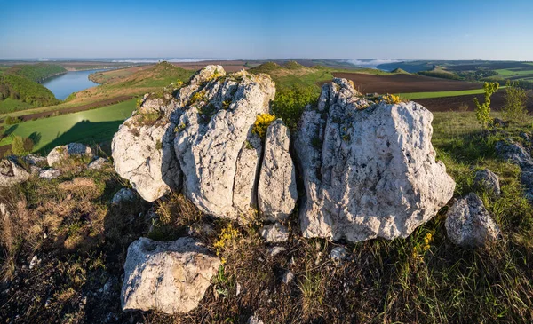 Ukraina Utan Rysk Aggression Fantastisk Vårutsikt Dnister River Canyon Med — Stockfoto