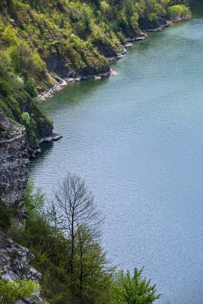 Incredibile Vista Primaverile Sul Dnister River Canyon Bakota Bay Regione — Foto Stock