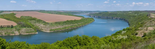 德涅斯特河峡谷上美丽的春景 花朵如画 这个地方叫Shyshkovi Gorby Nahoriany Chernivtsi Region Ukraine — 图库照片