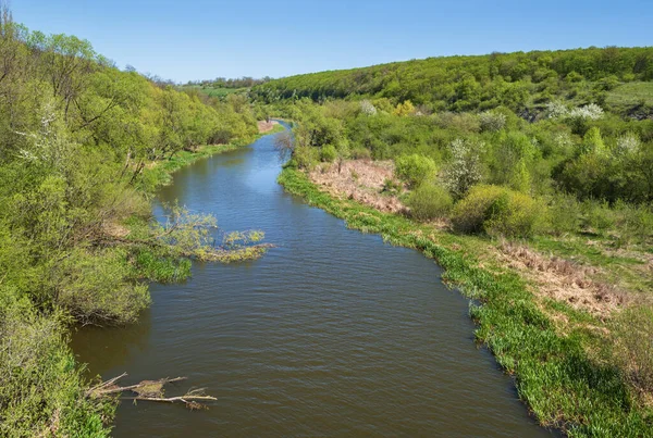 Zbruch Nehri Ternopil Khmelnytsky Bölgeleri Sınırında Muhteşem Bir Bahar Manzarası — Stok fotoğraf