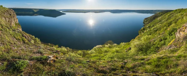 Incrível Vista Primavera Desfiladeiro Rio Dnister Baía Bakota Região Chernivtsi — Fotografia de Stock