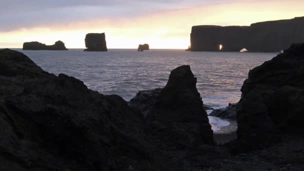 秋天的傍晚 风景如画 尽收眼底 Vik South Iceland — 图库视频影像