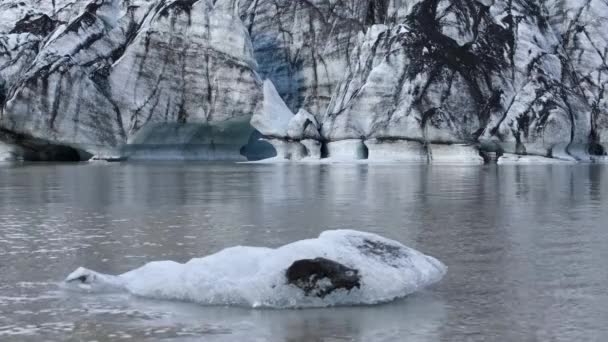 Solheimajokull Мальовничий Льодовик Півдні Ісландії Язик Цього Льодовика Ковзає Від — стокове відео