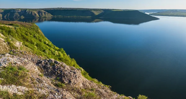 Geweldige Lente Zonsondergang Uitzicht Dnister River Canyon Bakota Bay Khmelnytsky — Stockfoto