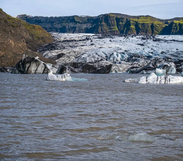 Skaftafellsjokull Glacier Ισλανδία Γλιστράει Γλώσσα Του Παγετώνα Από Τον Παγετώνα — Φωτογραφία Αρχείου