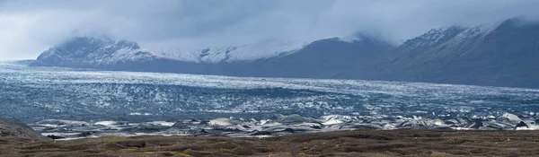 Zlanda Sonbahar Tundrası Haolkvisl Buzulu Zlanda Yakınlarında Buzul Dili Buzul — Stok fotoğraf