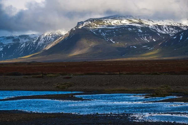 View Auto Trip West Iceland Highlands Snaefellsnes Peninsula Snaefellsjokull National — стоковое фото