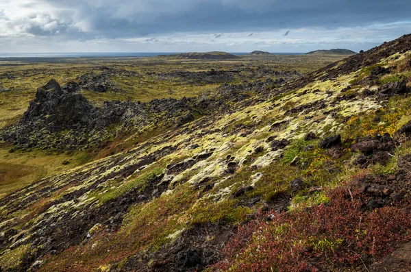 Spectaculaire Vue Volcanique Depuis Cratère Volcanique Saxholl Péninsule Snaefellsnes Parc — Photo