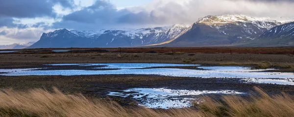 View Auto Trip West Iceland Highlands Snaefellsnes Peninsula Snaefellsjokull National — стокове фото