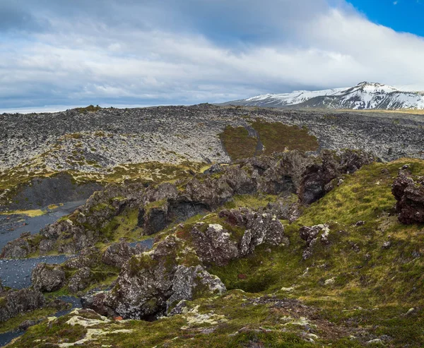 Вид Під Час Автомобільної Подорожі Високогір Західної Ісландії Півострів Снайфелсйокутль — стокове фото