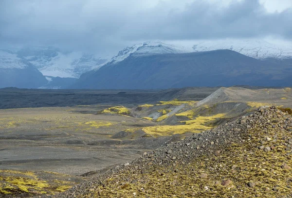 Iceland Autumn Tundra Landscape Haoldukvisl Glacier Iceland Glacier Tongue Slides — стоковое фото