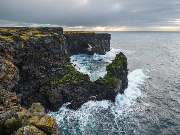 View Auto Trip West Iceland Highlands Snaefellsnes Peninsula View Point — Zdjęcie stockowe