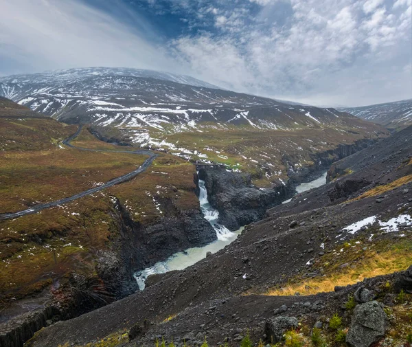 Herfstkloof Een Ravijn Ijslandse Plaats Jokuldalur Beroemde Kolombasalt Rotsformaties Jokla — Stockfoto