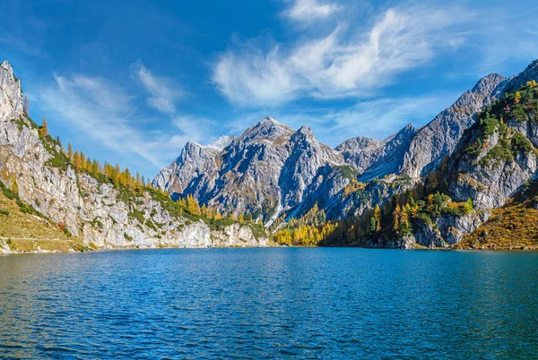 Napos Őszi Alpesi Tappenkarsee Sziklás Hegyek Felett Kleinarl Land Salzburg — Stock Fotó