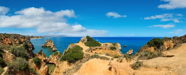 Ponta Piedade Grupo Formações Rochosas Longo Costa Cidade Lagos Algarve — Fotografia de Stock