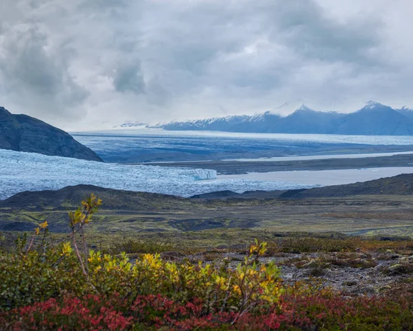 Gyönyörű Őszi Kilátás Mulagljufur Kanyonból Fjallsarlon Gleccserre Breidarlon Jéglagúnával Izlanddal — Stock Fotó