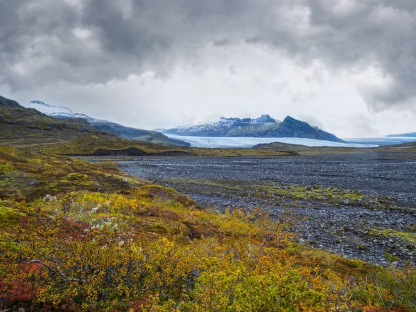 Осенний Вид Каньона Мулаглюфур Фьяллсарлон Ледяной Лагуной Федарлон Исландия Недалеко — стоковое фото