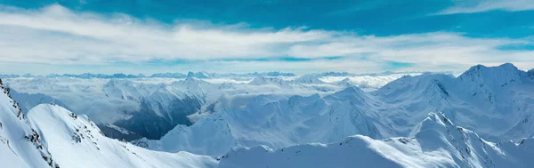 Зимовий Ранок Dolomiten Гірський Ландшафт Гірськолижний Курорт Обергургль Хохгургль Болгарія — стокове фото