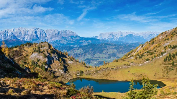 Outono Alpine Grosser Paarsee Paarseen Lake Dorfgastein Land Salzburg Áustria — Fotografia de Stock