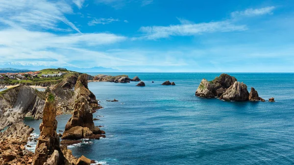 Beautiful Atlantic Ocean Coastline Landscape Arnia Beach Biskaya Cantabria Spain —  Fotos de Stock
