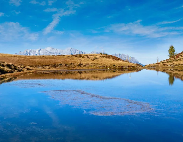 Outono Alpino Kleiner Paarsee Paarseen Lago Dorfgastein Land Salzburg Áustria — Fotografia de Stock