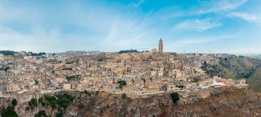Eski Unesco miras eski kasaba Matera (Sassi di Matera), Basilicata, Güney İtalya. Tarih öncesi mağara konutlar, Avrupa Kültür Başkenti 2019. Tanınmayan insanlar.