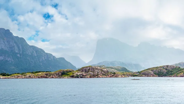 Ranfjorden Fjord Summer Cloudy View Ferry Norway — Stock Photo, Image