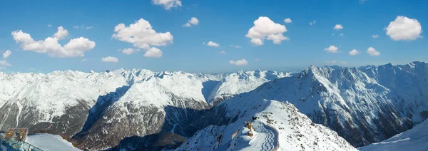 Paisagens Montanha Inverno Teleférico Cabine Encostas Nevadas Tirol Áustria — Fotografia de Stock