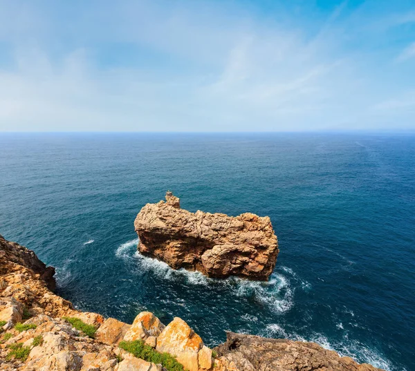 Rock Shore Nest Storks Costa Vicentina Portugal — Stock Photo, Image