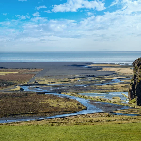 Uitzicht Tijdens Autorit Ijsland Spectaculair Ijslands Landschap Met Schilderachtige Natuur — Stockfoto