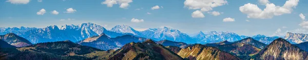 Outono Pitoresco Alpes Vista Montanha Ponto Vista Schafberg Salzkammergut Alta — Fotografia de Stock