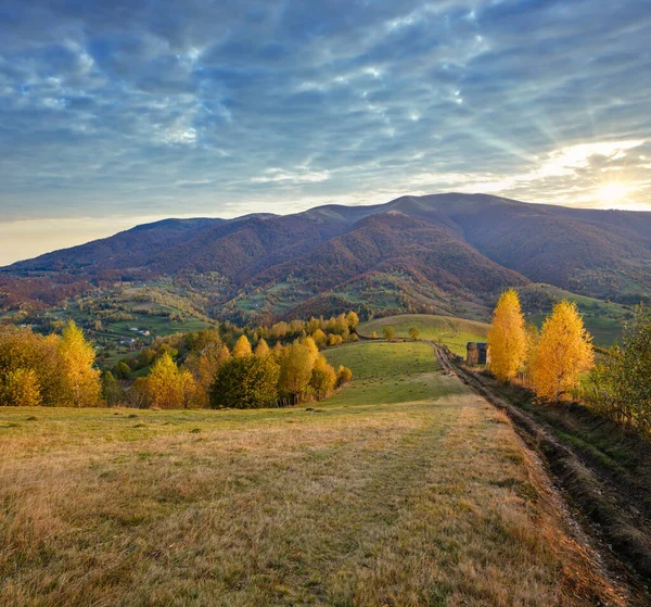 Outono Manhã Cárpatos Montanhas Calma Cena Pitoresca Ucrânia Viagens Tranquilas — Fotografia de Stock