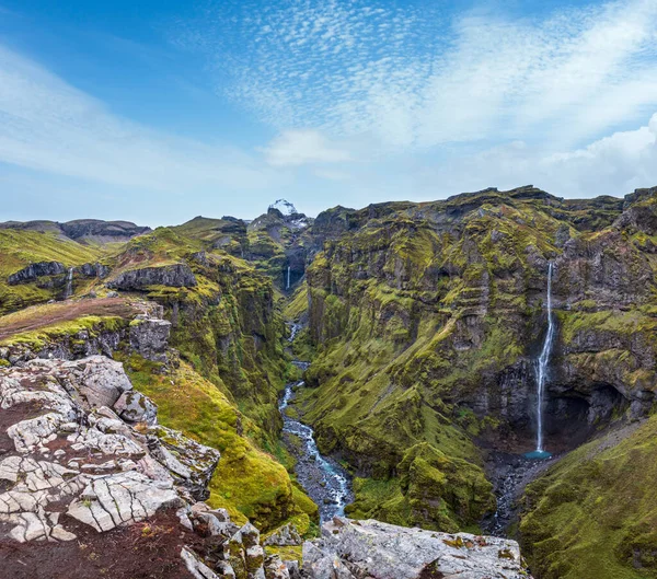 Bela Vista Outono Canhão Mul Jufur Para Glaciar Fjallsarlon Com — Fotografia de Stock