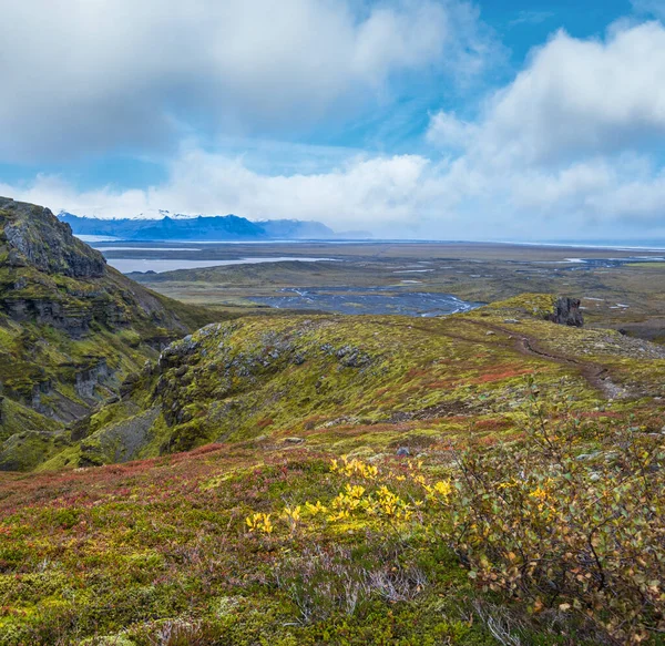 Bela Vista Outono Canhão Mul Jufur Para Glaciar Fjallsarlon Com — Fotografia de Stock