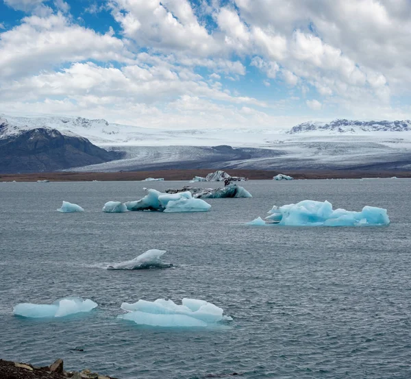 Jokulsarlon Gletsjermeer Lagune Met Ijsblokken Ijsland Gelegen Aan Rand Van — Stockfoto
