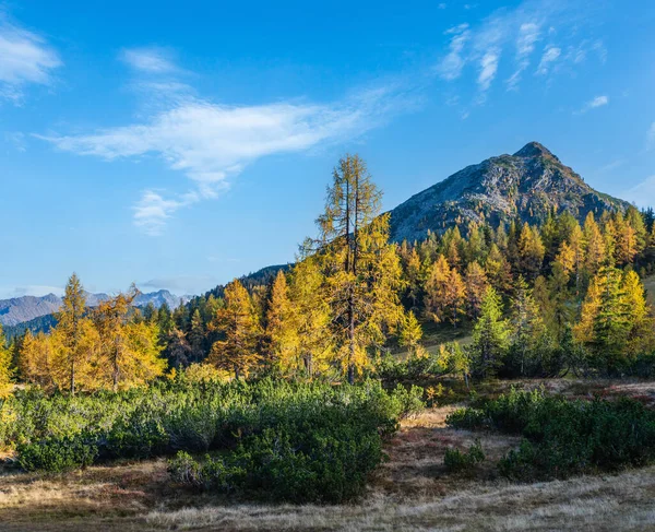 Klidný Slunečný Den Podzimní Alpy Pohled Hory Reiteralm Steiermark Rakousko — Stock fotografie