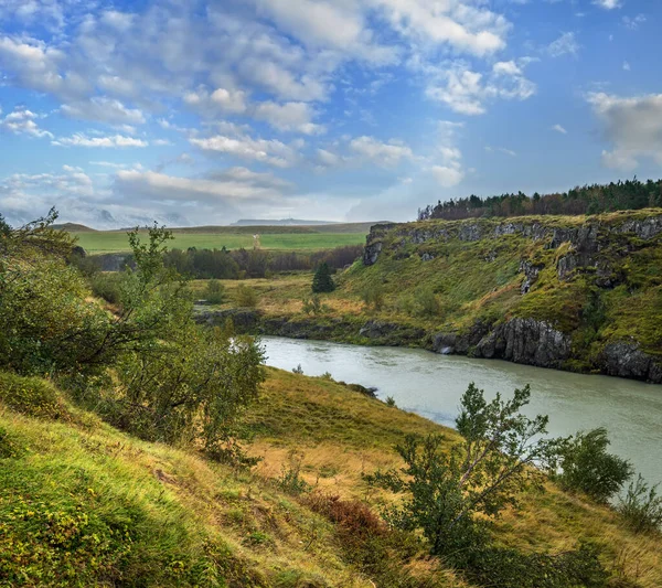 Hrutey Island Public Park Blonduos Town North West Iceland View — 스톡 사진