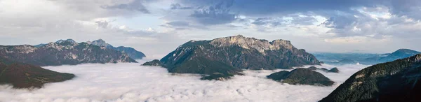 Outono Alpes Montanha Nebulosa Manhã Vista Jenner Viewing Platform Schonau — Fotografia de Stock