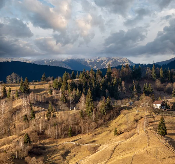 Last Good Weather Days Autumn Mountain Countryside Peaceful Picturesque Ukrainian — Stock Photo, Image