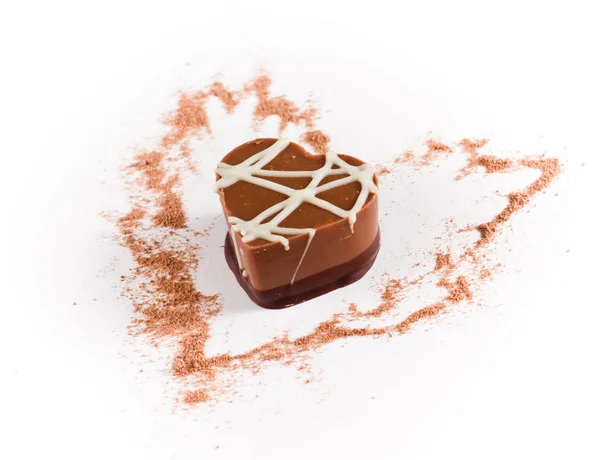 Сердцевидный шоколад — стоковое фото