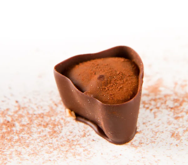 Pure chocolade met cacaopoeder — Stockfoto