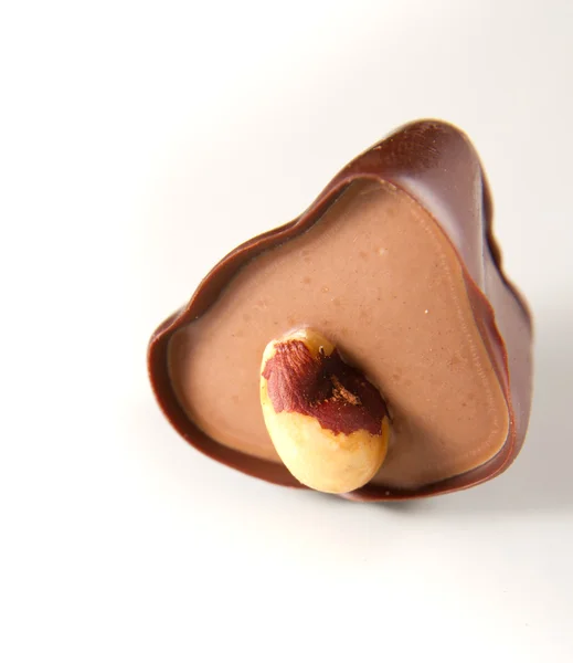 Beyaz üstüne siyah çikolata — Stok fotoğraf